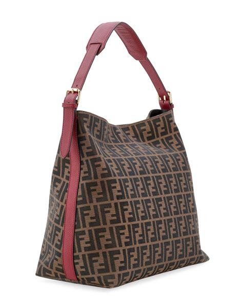 Fendi Zucca Large Hobo Bag, Tobacco 